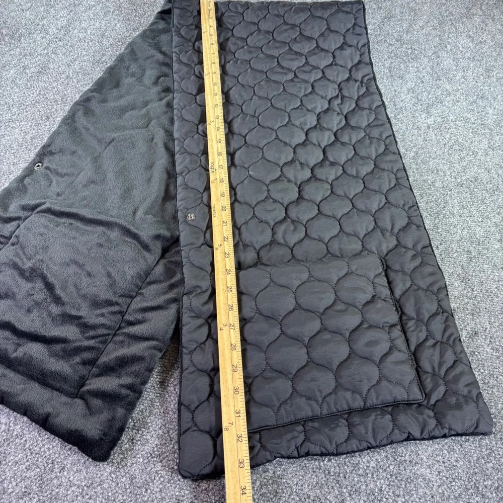 Unbranded Quilted Puffer Scarf Unisex OS Black Fleece Lined Pocket Wrap Gorpcore